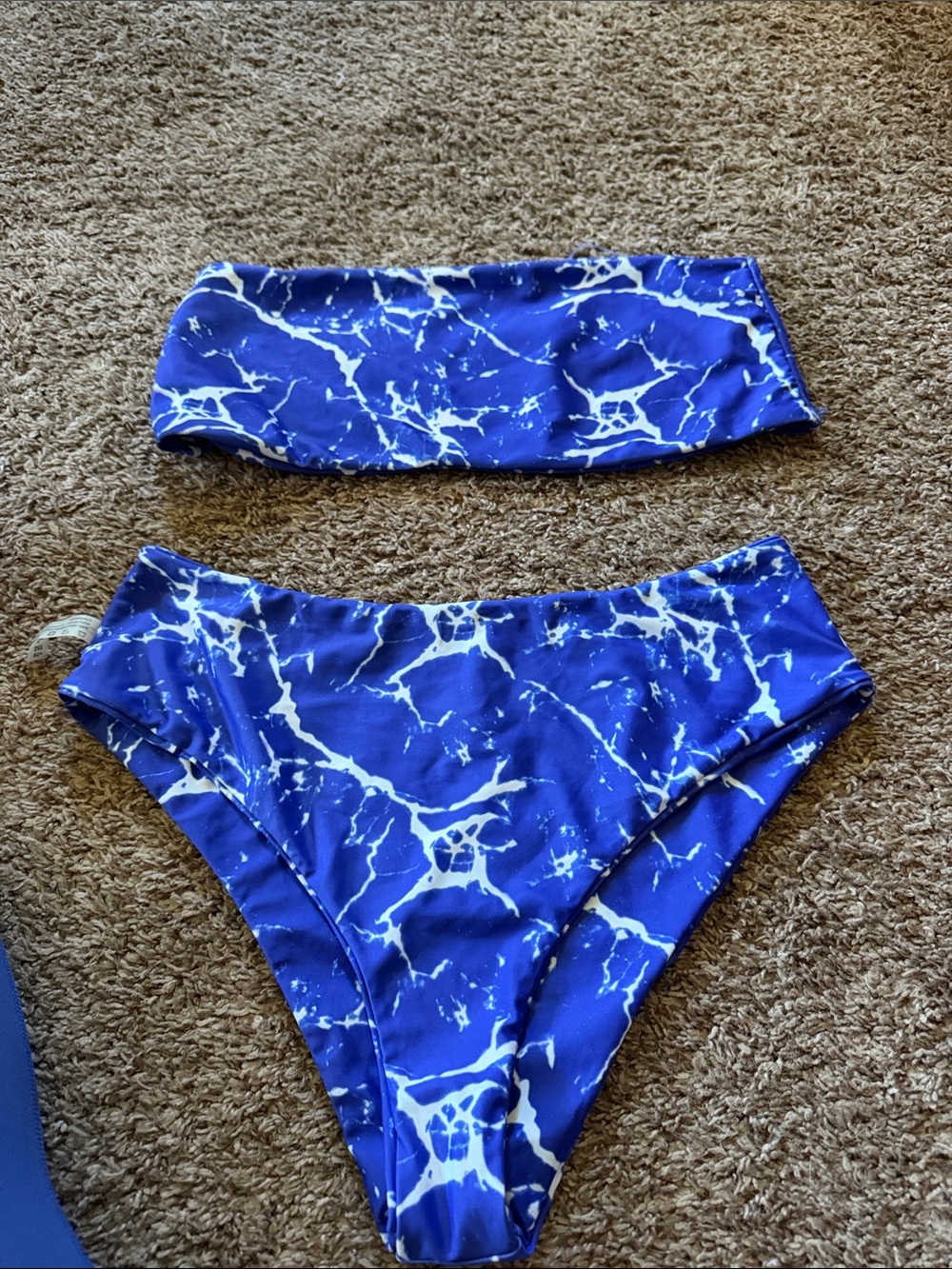 Blue Marble Two-Piece Bandeau Bikini